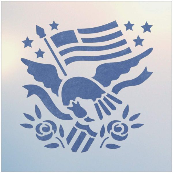 American eagle 1 stencil blue - The Artful Stencil