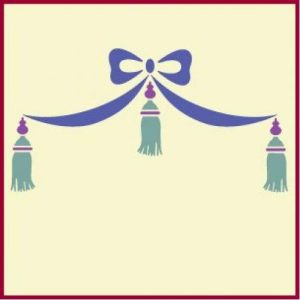 Bow And Tassels Runner Stencil Template - The Artful Stencil