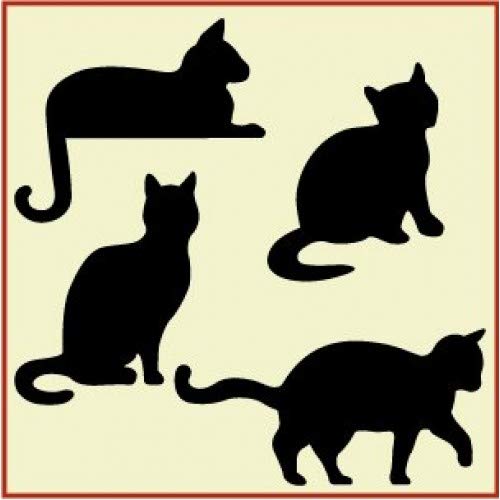 Cat Set stencil template - The Artful Stencil