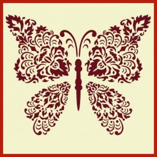 Damask Butterfly Stencil Template - The Artful Stencil