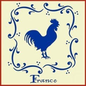 French rooster stencil template - The Artful Stencil