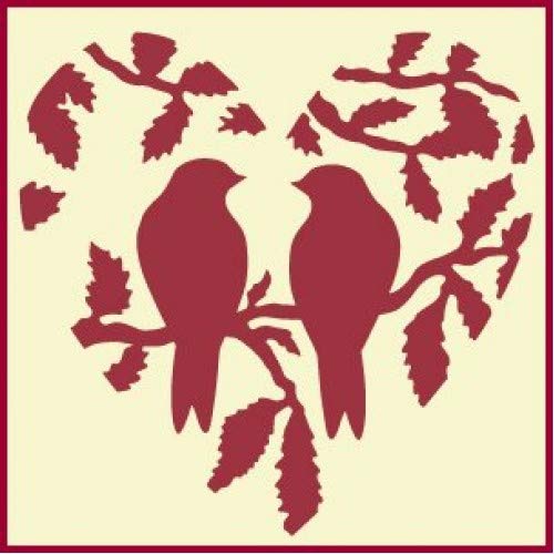 Lovebird Heart 1 Stencil Template - The Artful Stencil