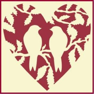 Lovebird Heart 2 Stencil Template - The Artful Stencil