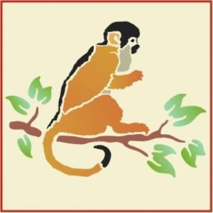 Monkey 1 Stencil Template - The Artful Stencil