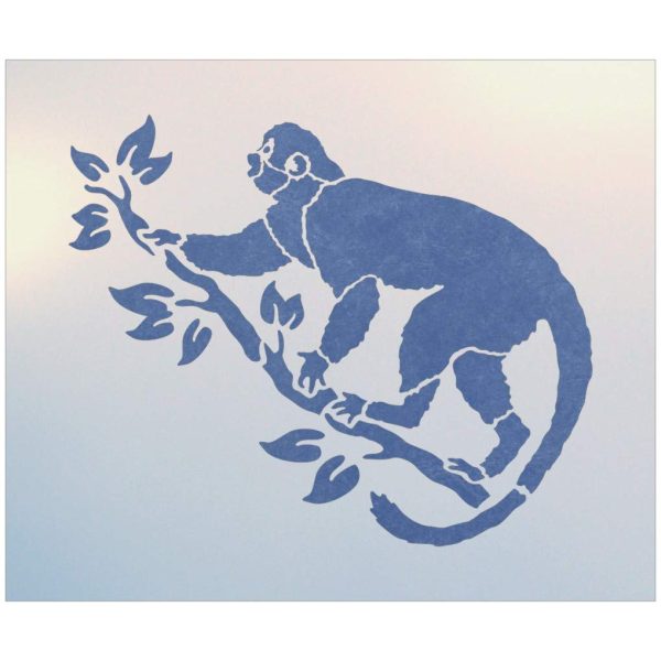 Monkey 2 stencil template blue - The Artful Stencil