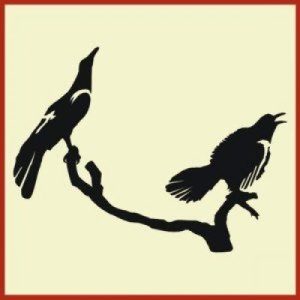Perching crows stencil template - The Artful Stencil