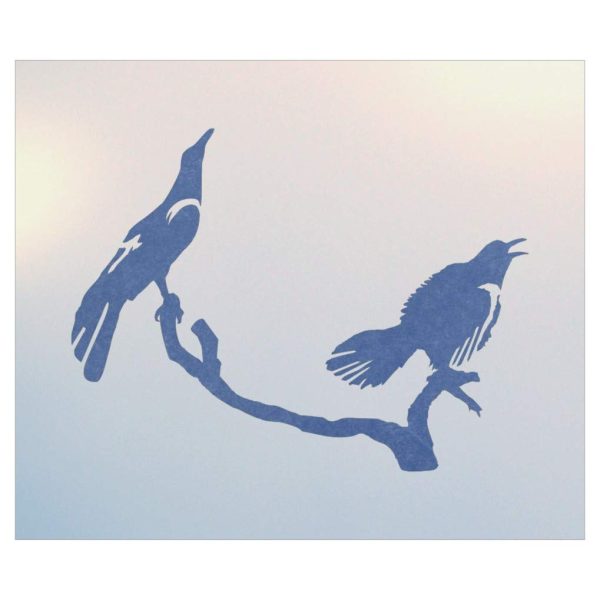 Perching crows blue - The Artful Stencil
