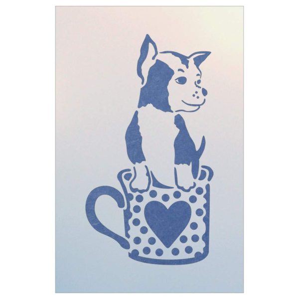 Teacup Chihuahua Stencil Template - The Artful Stencil