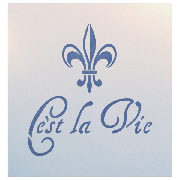 C'est la vie stencil template blue - The Artful Stencil
