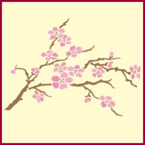 Cherry Blossom Stencil Template - The Artful Stencil