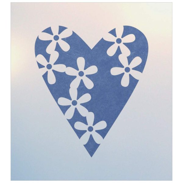 Daisy Heart 1 Stencil - The Artful Stencil