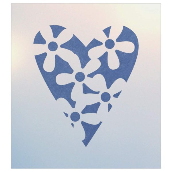 Daisy Heart 3 Stencil - The Artful Stencil