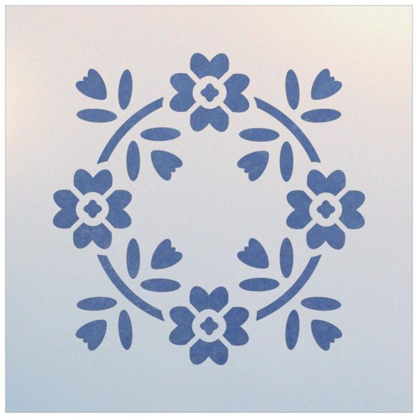 Flower Wreath 1 Stencil - The Artful Stencil