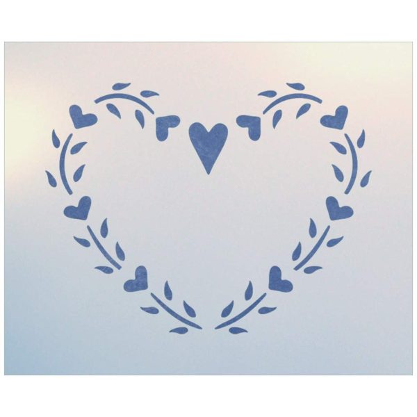 Folk Art Heart Wreath - The Artful Stencil