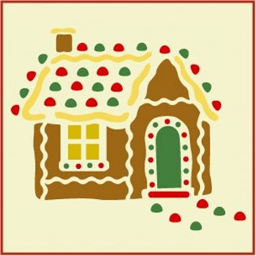 Gingerbread House Stencil Template - The Artful Stencil