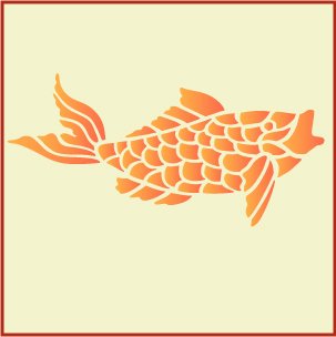 Koi Fish Stencil Template - The Artful Stencil