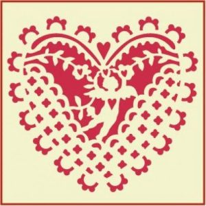 Lace Heart Stencil Template - The Artful Stencil