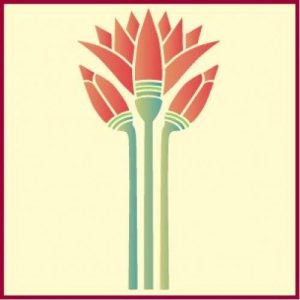 Egyptian Lotus Stencil Template - The Artful Stencil