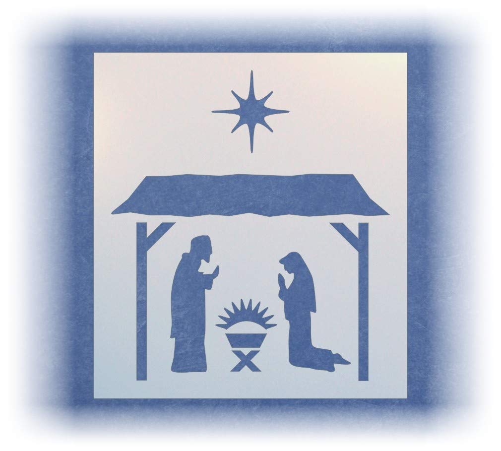 Manger Scene Stencil Template | The Artful Stencil