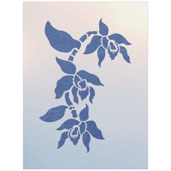 orchid 1 blue-The Artful Stencil