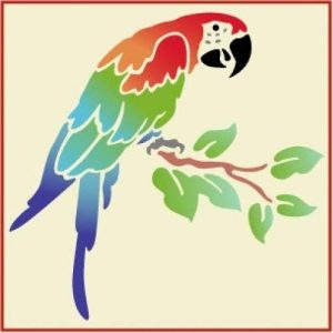 Parrot stencil template - The Artful Stencil
