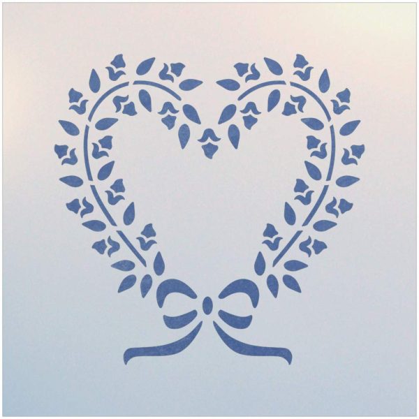 Rosebud Heart Stencil Template - The Artful Stencil
