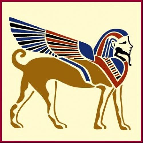 Egyptian Sphinx Stencil Template - The Artful Stencil