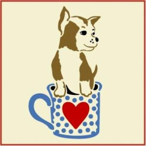 Teacup Chihuahua Stencil Template - The Artful Stencil