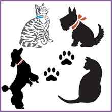 Cat & Dog Stencil