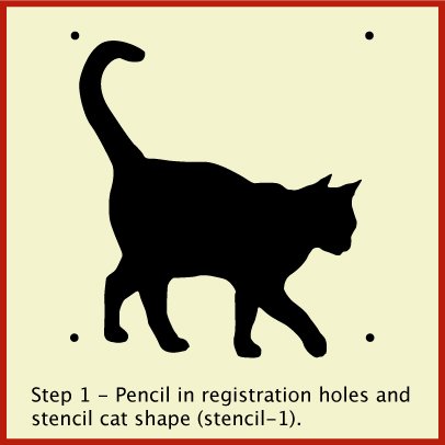 Black Cat 1 Stencil - The Artful Stencil