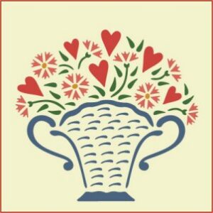Flower Basket Stencil