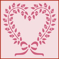 Rosebud Heart Stencil