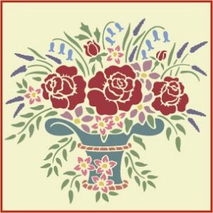 Rose Basket Stencil