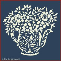 Teapot Bouquet Stencil