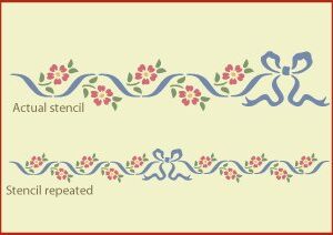 Wildrose Border Stencil