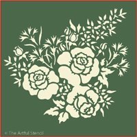 Rose Carnation Bouquet Stencil