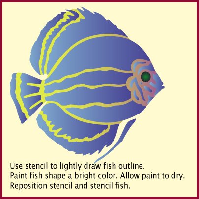 Tropical Discus Fish Stencil