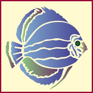 Tropical Discus Fish Stencil
