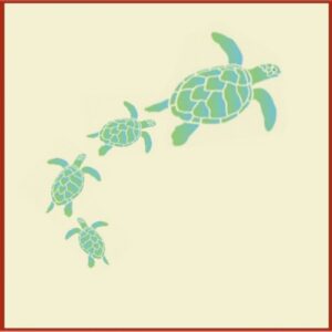 Sea Turtle Family Stencil the artful stencil