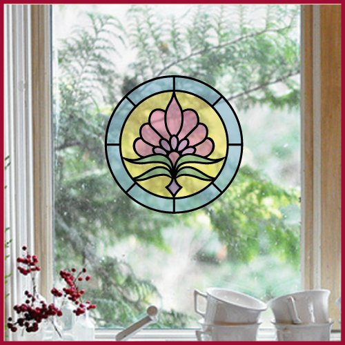 Stained Glass Flower 2 Border Stencil