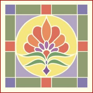 Stained Glass Flower 2 Square Stencil