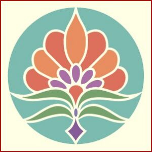 Stained Glass Flower 2 Round Stencil