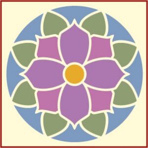 Stained Glass Flower 1 Round Stencil