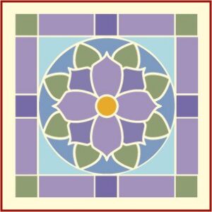 Stained Glass Flower 1 Square Stencil